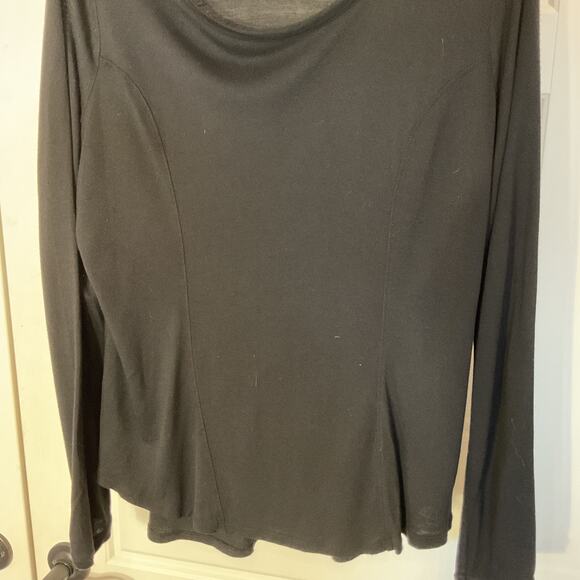 Simply Vera Black Lightweight Semi Sheer Longsleeve W/ Princess Seams Top XL - Picture 2 of 7
